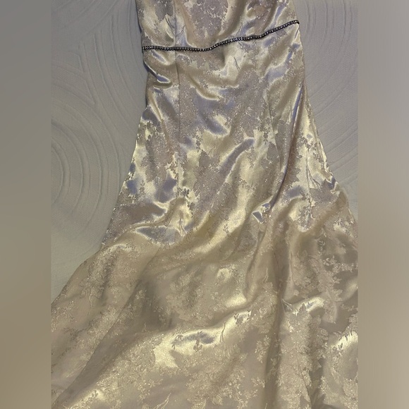 Beautiful Vintage Strapless Gown in champagne pink with matching shawl - Picture 2 of 16